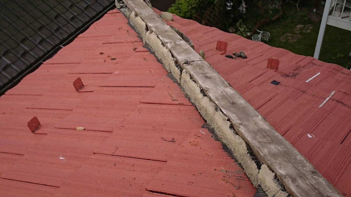 袖ヶ浦市　M様邸　瓦漆喰修繕工事　漆喰の劣化は雨漏りの原因です