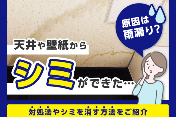 天井や壁紙からシミができた…原因は雨漏り？対処法やシミを消す方法をご紹介