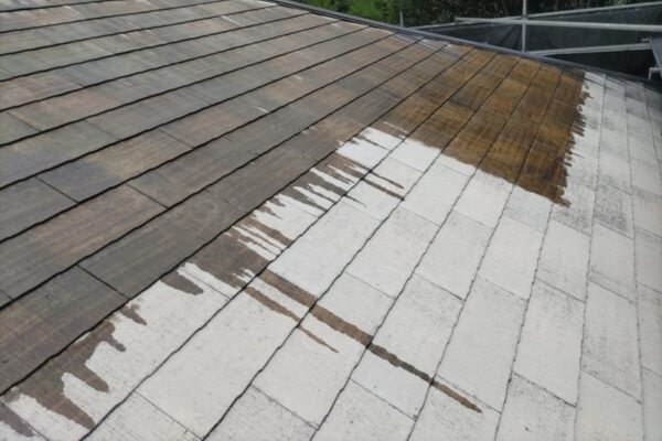 木更津市・Y様｜屋根塗装・外壁塗装⑤_下塗り途中