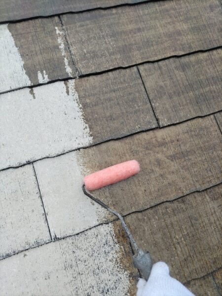 木更津市・Y様｜屋根塗装・外壁塗装⑤_下塗り中